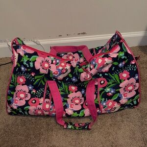 Floral Pink and Green Women's Travel Bag